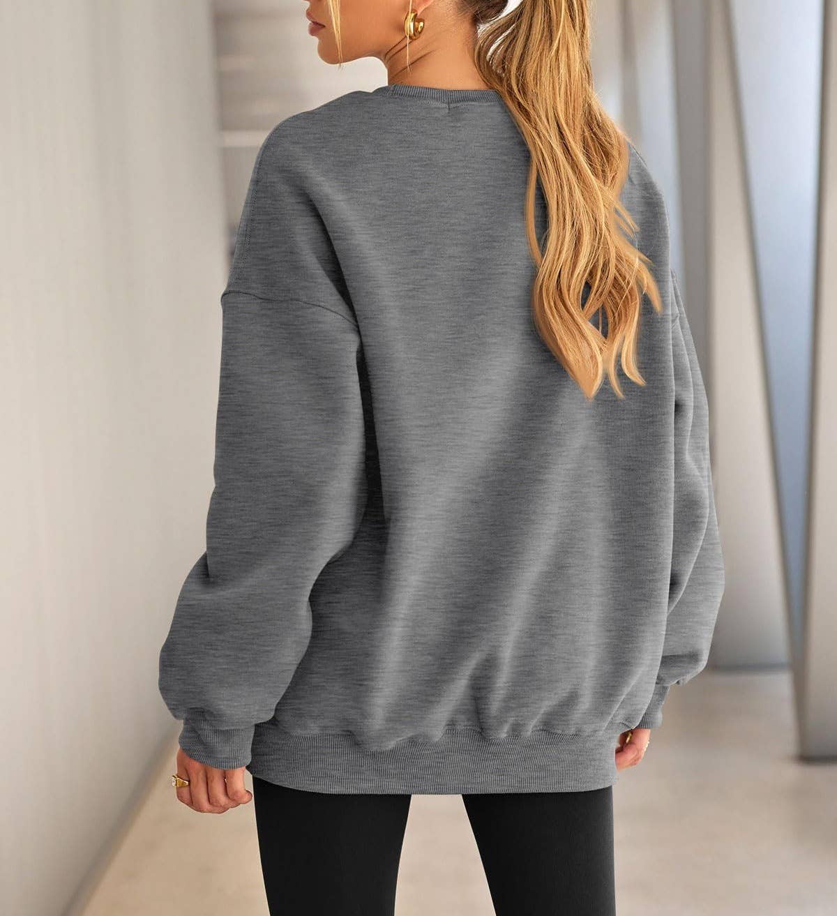 Masyal - Wholesale Sweatshirt - Women's - Women Oversize Fleece Crew Neck Sweatshirts17