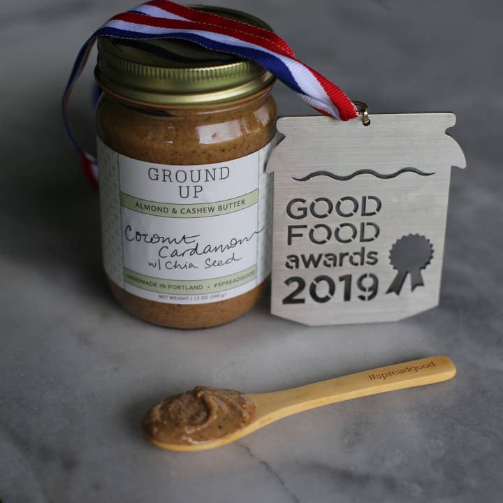 Ground Up PDX - Wholesale Nut Butter - 12oz - Coconut Cardamom with Chia Seed Nut Butter