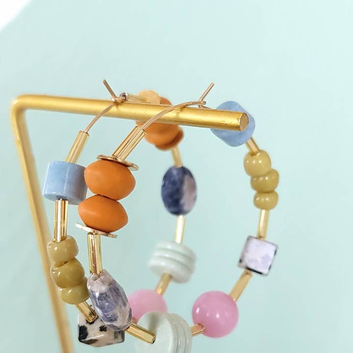 Jill Makes - Wholesale Hoop Earrings - Colorful Beaded Hoop Earings