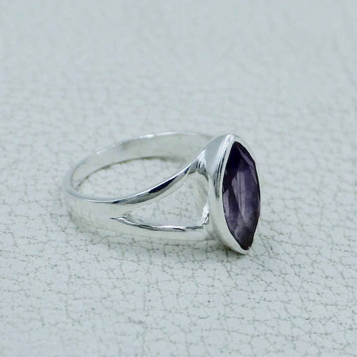 Silvex Jewelry - Wholesale Single Stone/Solitaire Ring - Marquise Amethyst Silver Ring