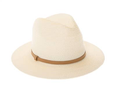 DNMC - Vente Chapeau de paille – femme - Chapeau Fedora en Paille de Raphia pour Femme - Chapeau d'Été Élégant3