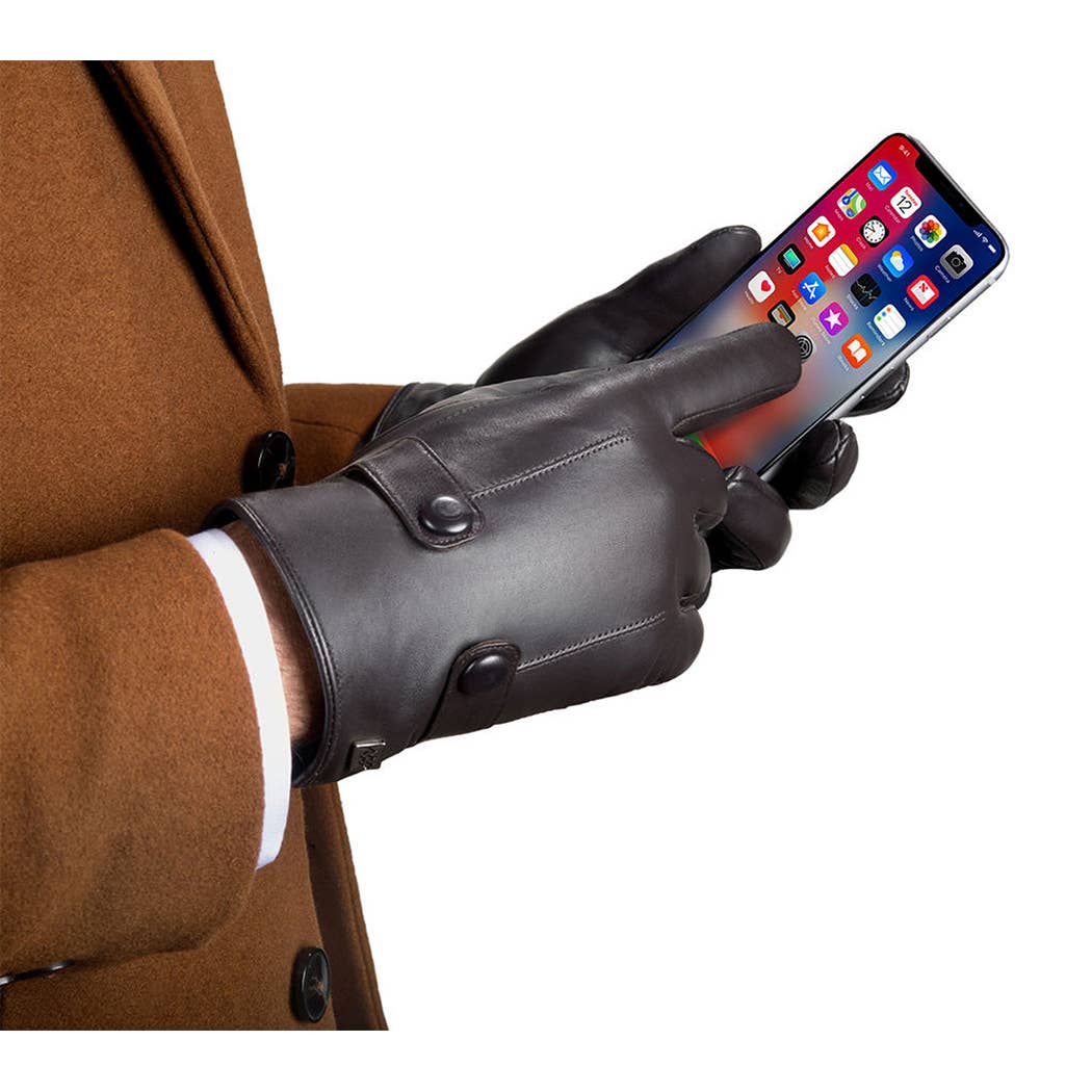 Mio Marino – Engroshandel Handsker - Herre – Knappet Flap Læderhandsker6