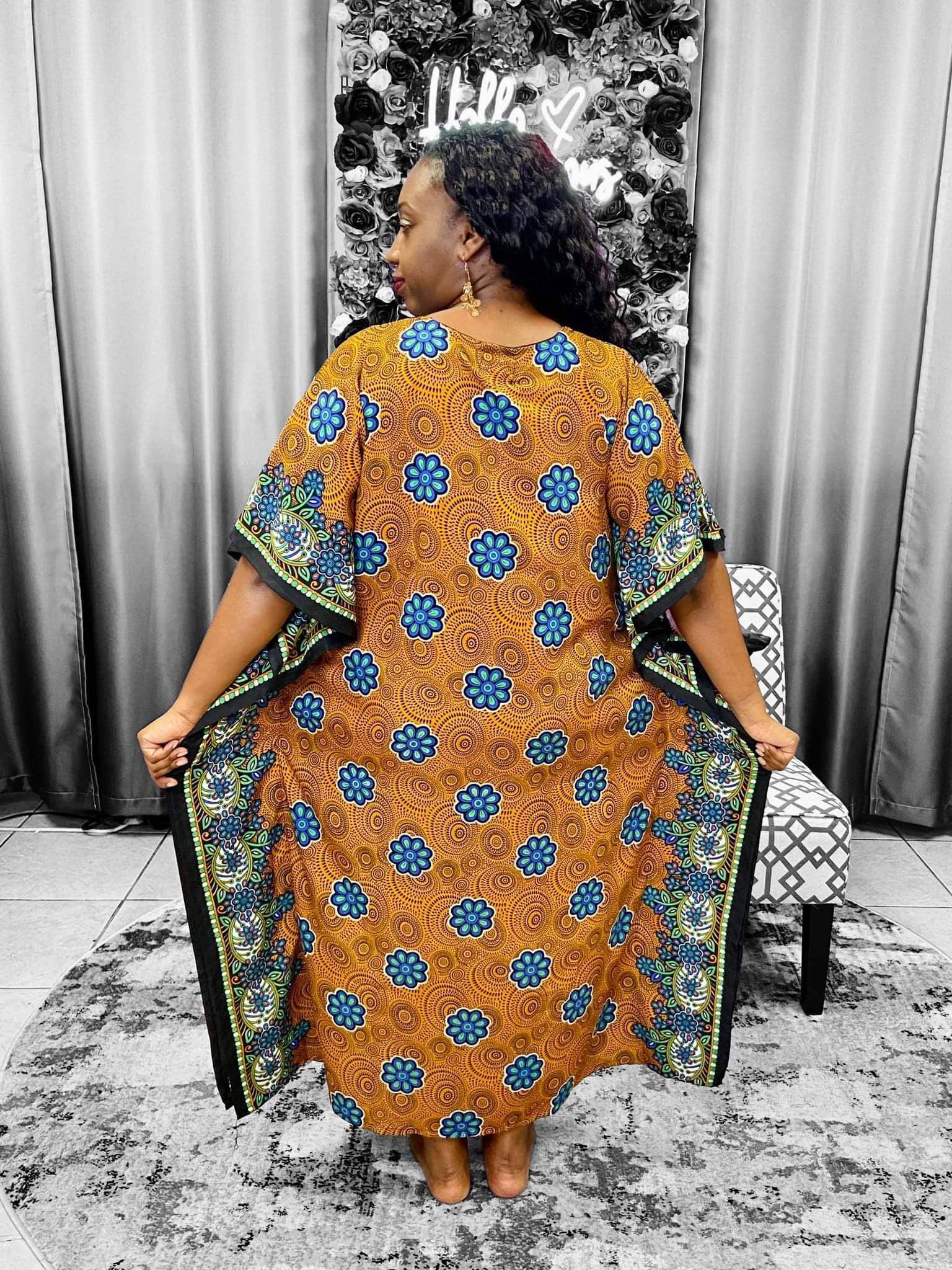 India Batik - Wholesale Kaftan - Women's - Women Floral / Sequin Embellished Kaftan Dress8