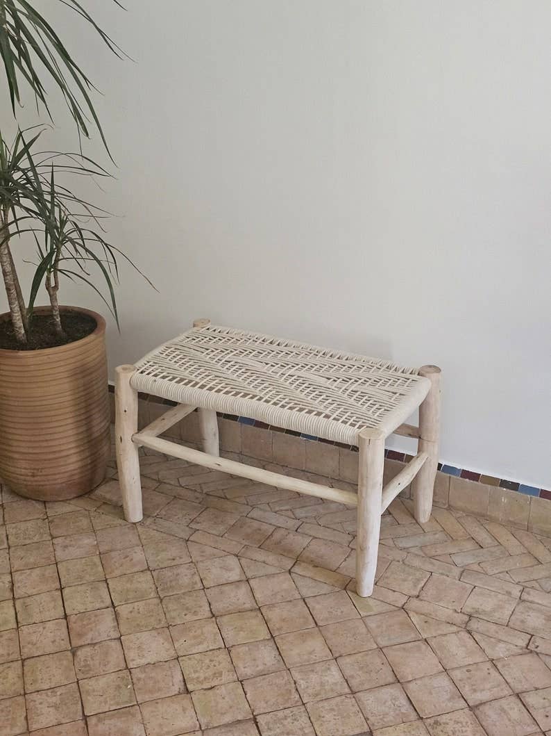 Melecraft - Wholesale Cord - Moroccan Bench with Beige Woven Cord4