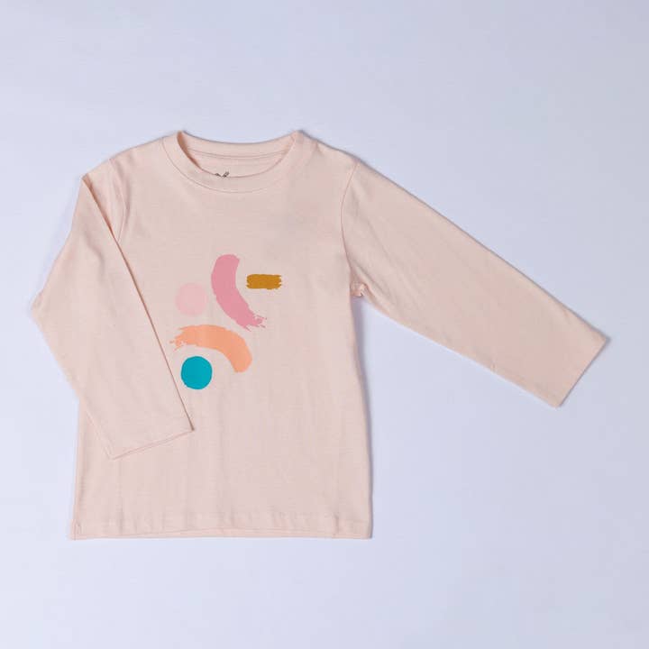 Blush Rosa Camiseta de Manga Larga | Pincelada Rosa de venta al por mayor en Faire