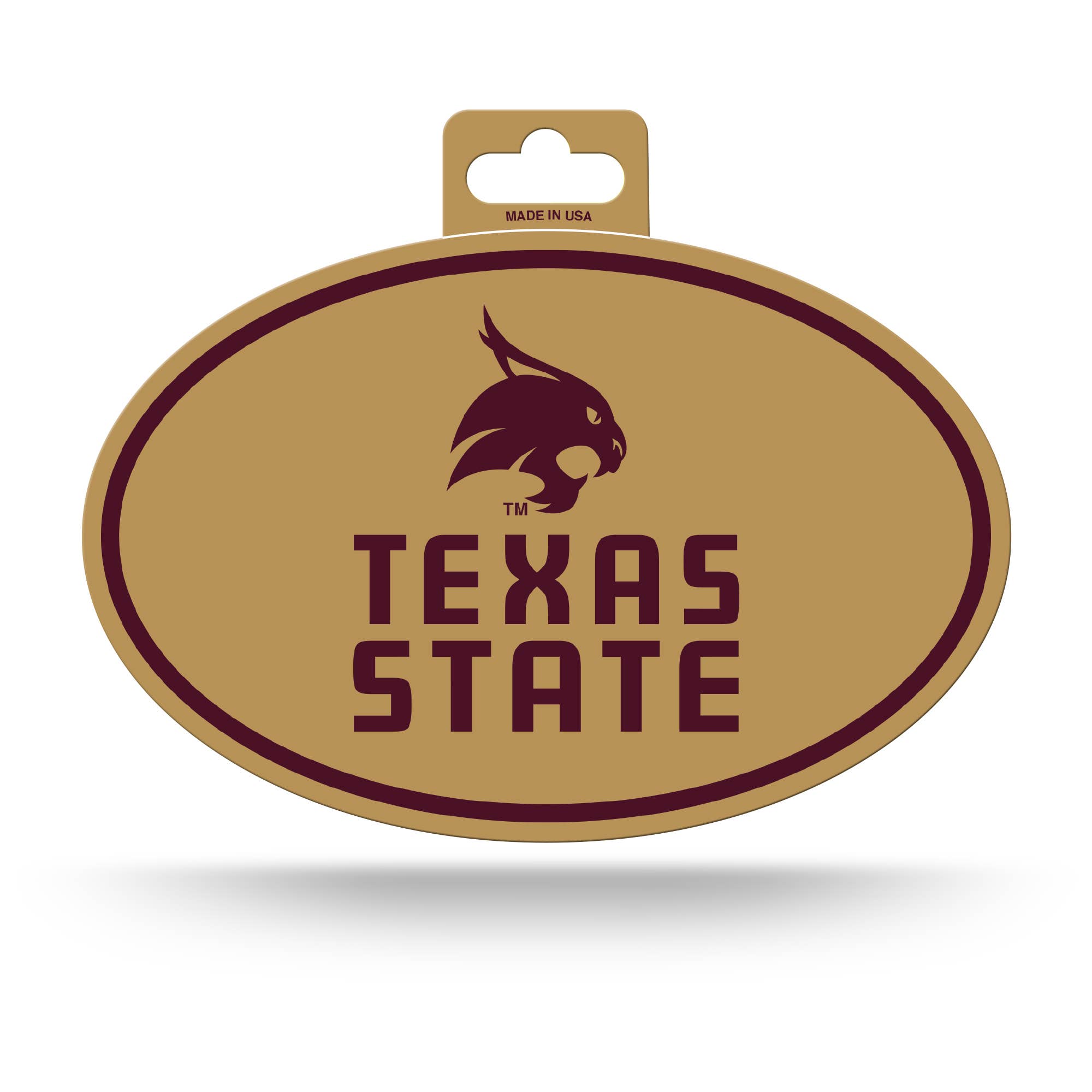 Rico Industries - Vente Autocollant - Autocollant ovale en couleur complète des Bobcats de Texas State NCAA0