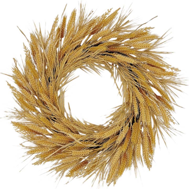 26 Inch Harvest Wheat Wreath for wholesale by Haute Decor