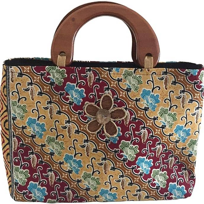 OMA - Eclectic Home - Wholesale Tote Bag - Women's - Batik Fabric Vintage Bohemian Tote Bag Purse - Multi Color