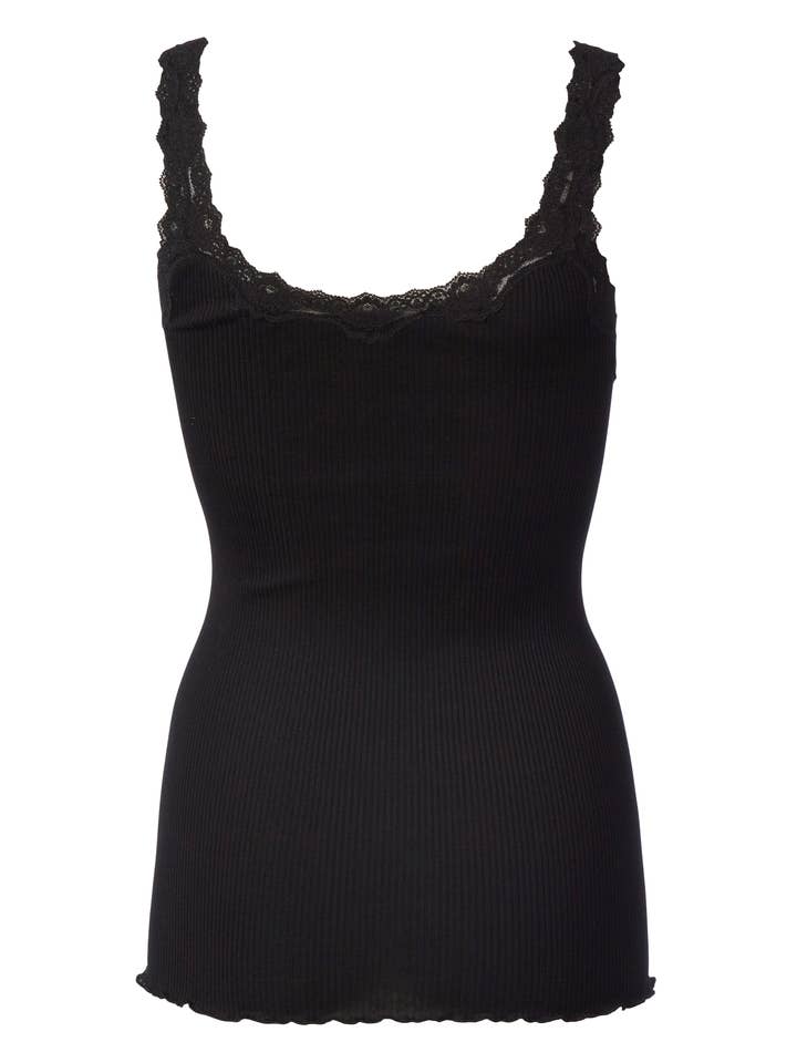 Rosemunde - Vente Débardeur – femme - Top en soie avec dentelle et dos profond4