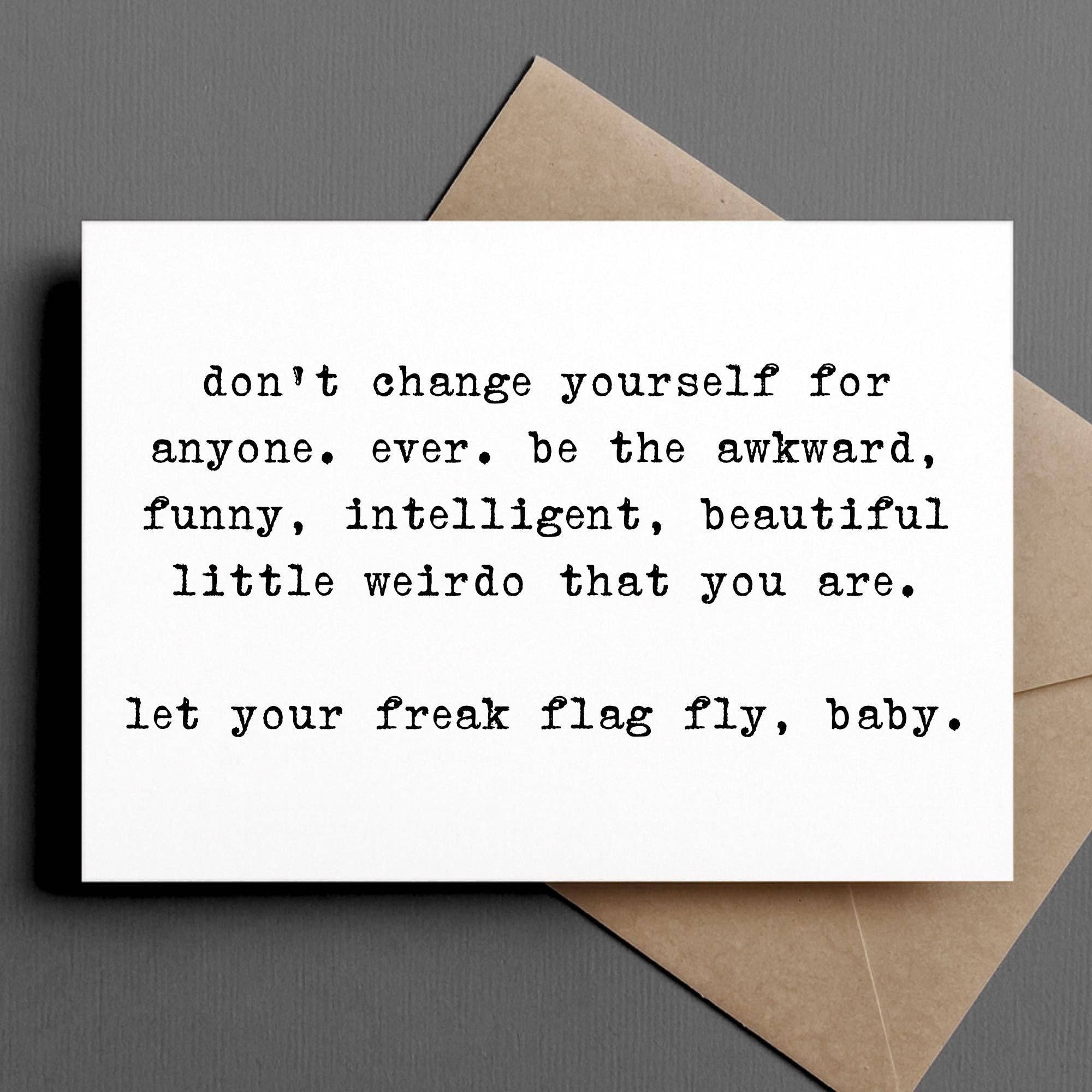 Ink & Attitude Stationery Company – Engroshandel Opmuntringskort – sjovt opmuntringskort | ændr ikke hvem du er0