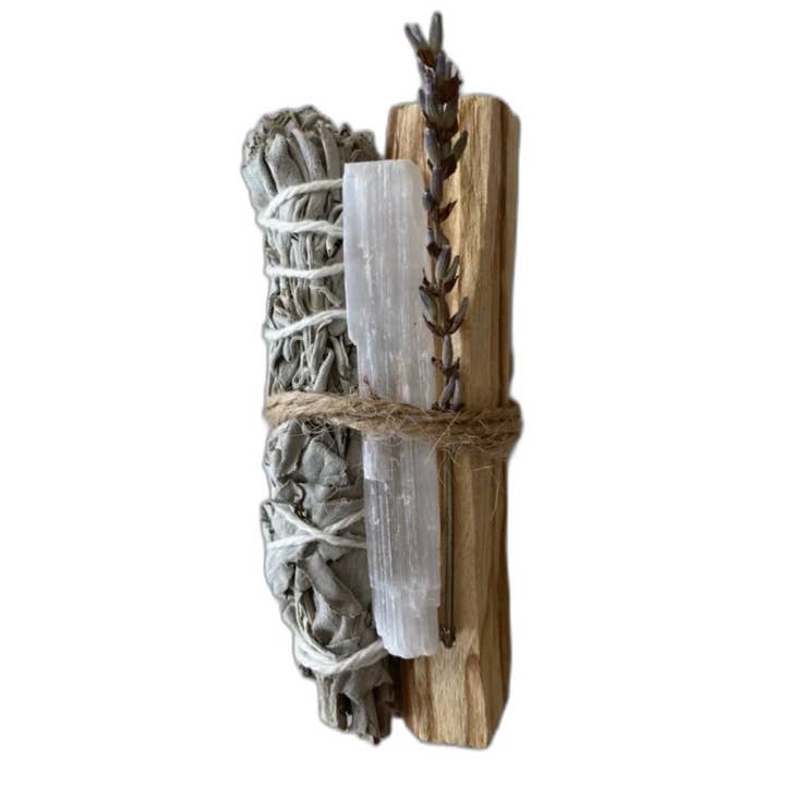 The Treasure Chest Gifts & More Previously ELH - Wholesale Sage Bundle - White Sage Bundle w/Dried Lavender Botanicals and Selenite