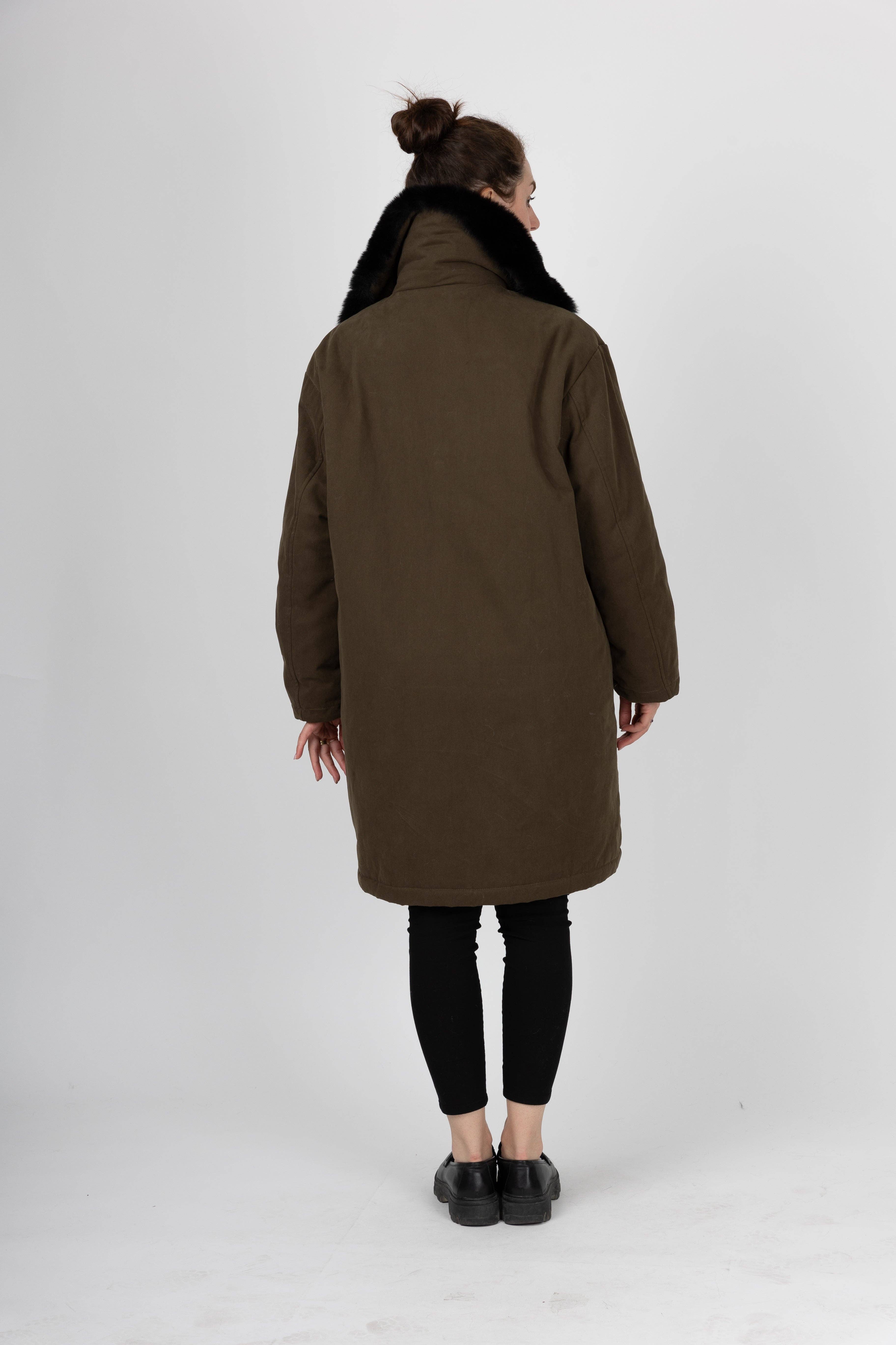 KZELL PARIS - Wholesale Parka - Women's - LONG PARKA WITH CONTRASTING FAUX FUR INTERIOR AND COLLAR10
