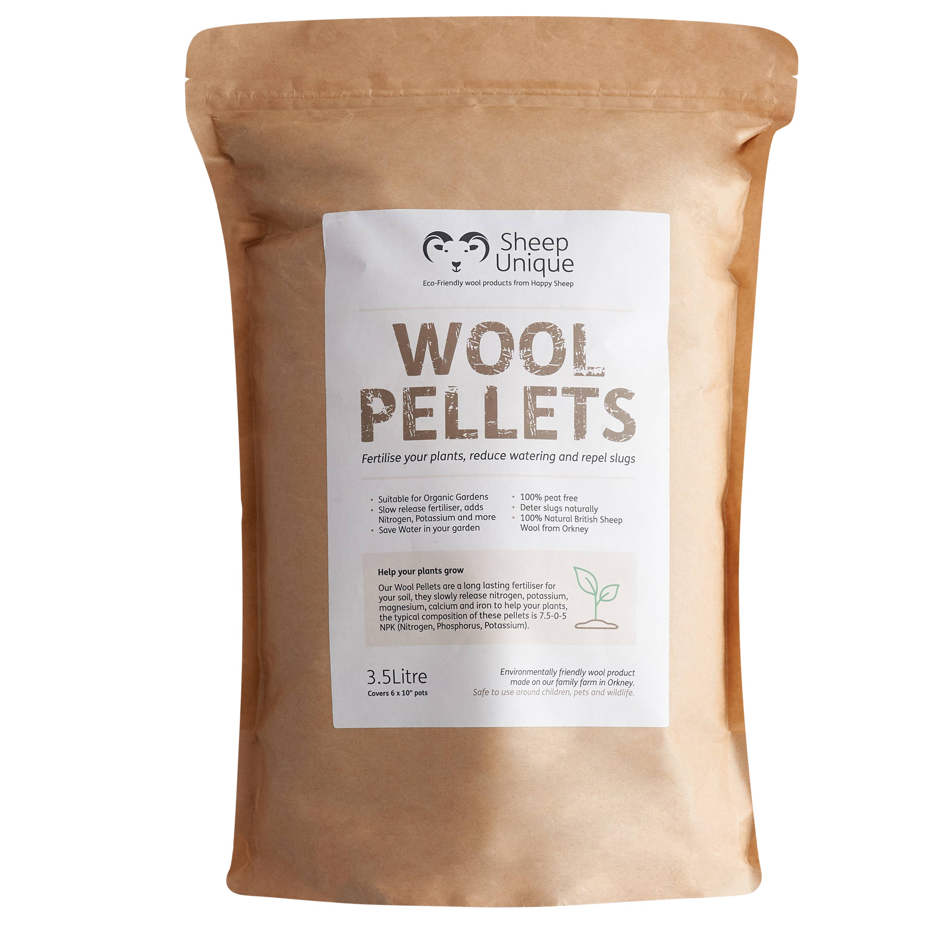 Sheep Unique – wholesale Planting/potting soil – Garden Wool Pellets - Natural Fertiliser Eco, Peat-Free 3.5L2