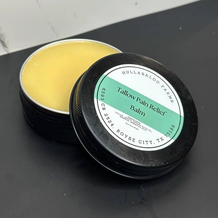 Tallow Pain Relief Balm for wholesale by Hullabaloo Farms