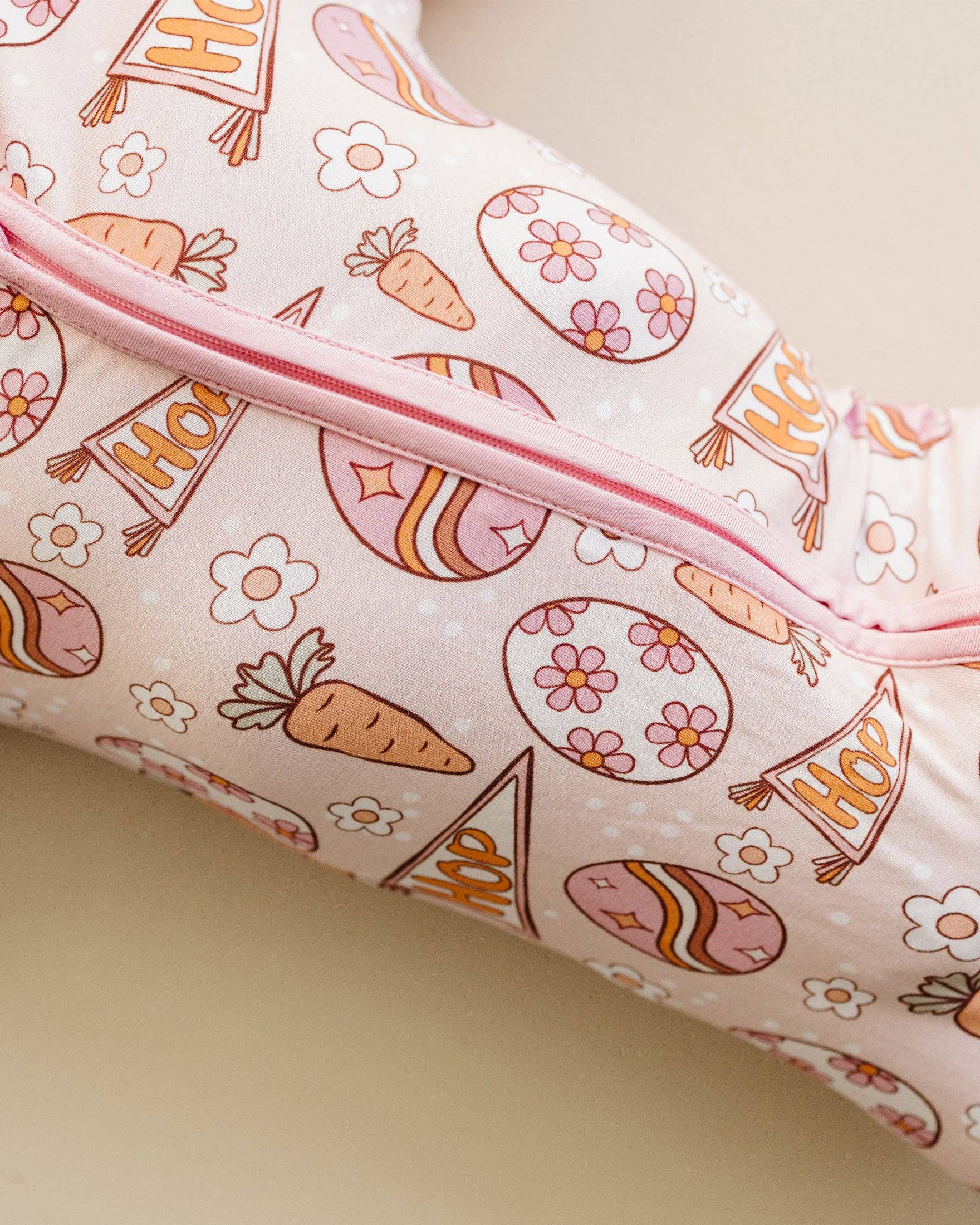 Lucky Panda Kids - Wholesale Top & Pant Set - Baby - Bamboo Baby Zip Romper | Easter Hop4