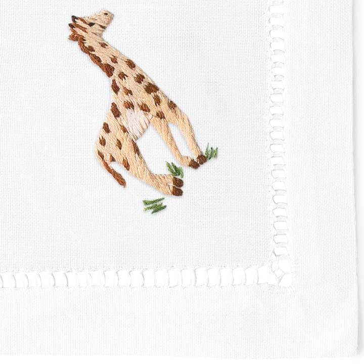 Henry Handwork - Wholesale Dinner & Cloth Napkin - African Animal Cocktail Napkins | Mixed Set of 4