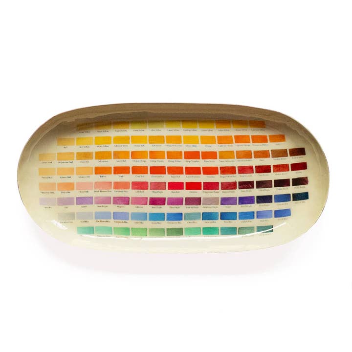 Oval Enamel Tray - Nomenclature of Colors for wholesale by Roomytown Inc