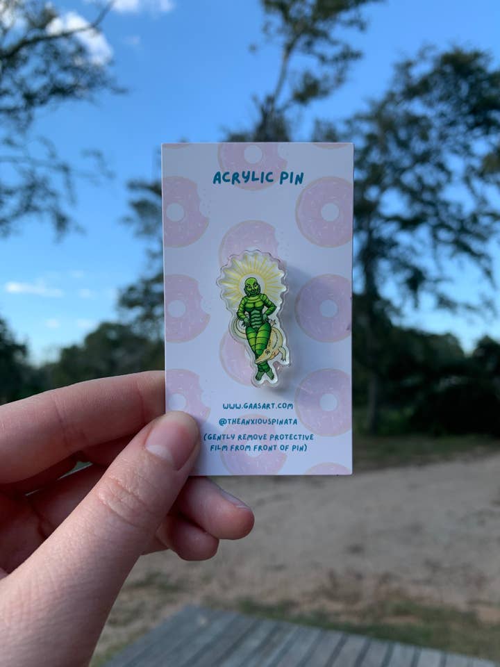 Swamp Goddess Acrylic Pin for wholesale by GAAS Art