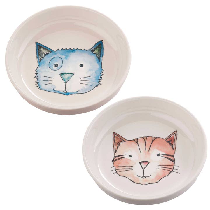 Speckle and Spot by Ore’ Originals - Wholesale Pet Bowl - Cat/Dog - Pet Bowl | Gift Set Watercolor Cat