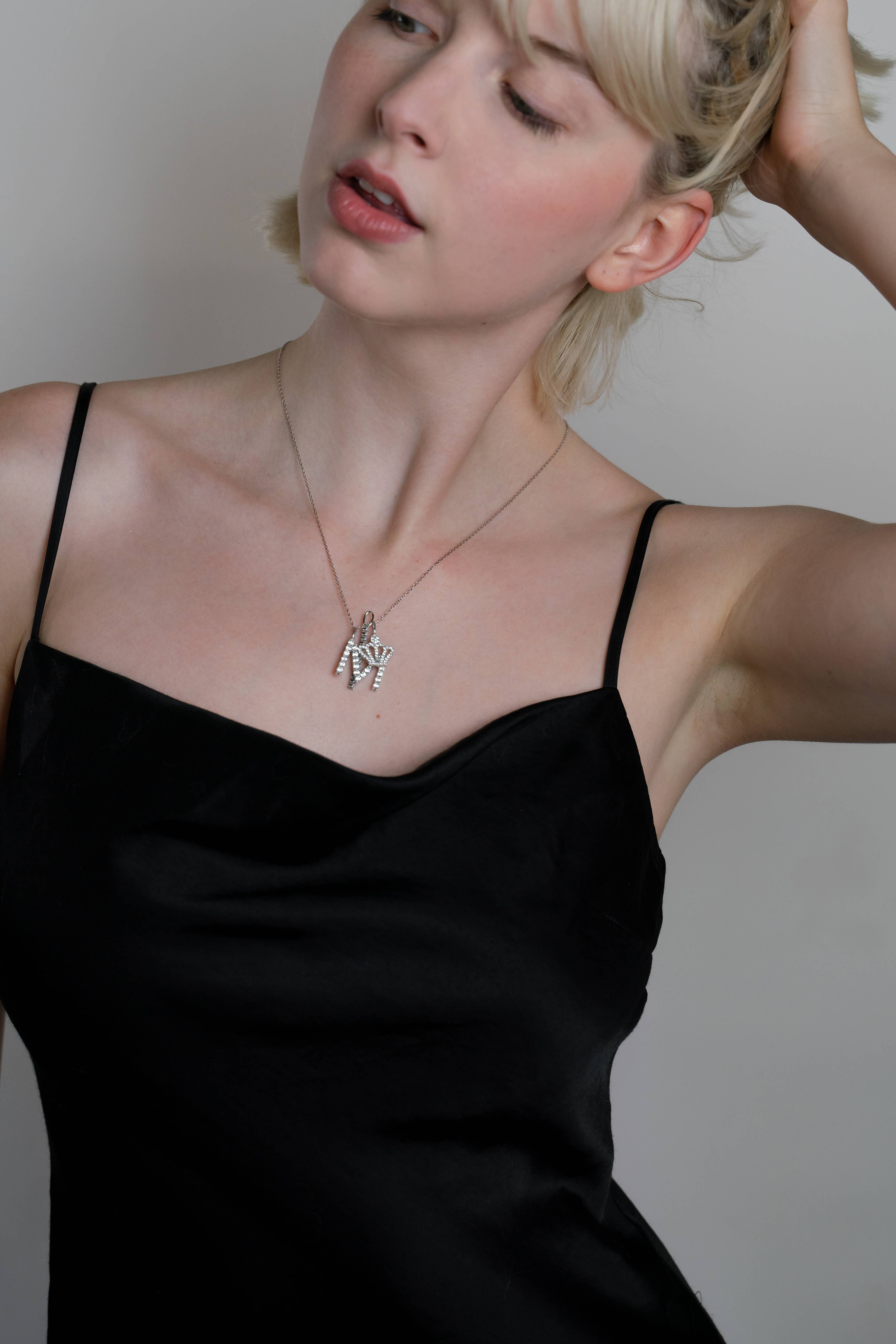 The Sis Kiss - Wholesale Link & Chain Necklace - Skinny Cable Chain Necklace | Threader Charm Necklace 3