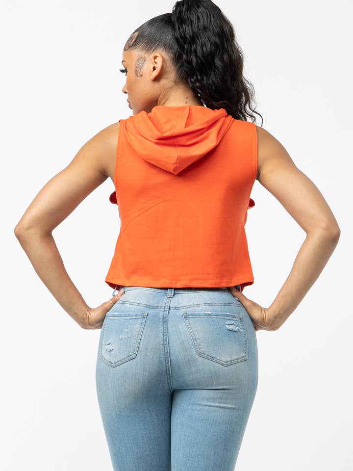 Julia by LoveJ - Wholesale Hoodie - Women's - Front Screen Laser Drawstring Hoodie Top4