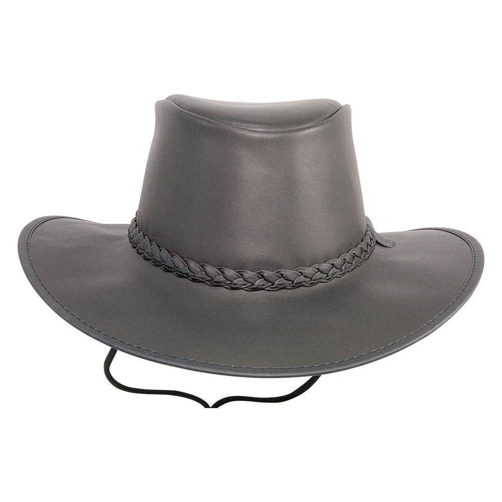 American Hat Makers - Wholesale Cowboy Hat - Unisex - Genuine Leather Crushable Outback Hat - Style Crusher17