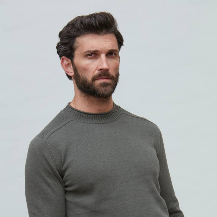 Mens Lightweight Organic Cotton Linen Saddle Shoulder Jumper for wholesale by Paul James Knitwear