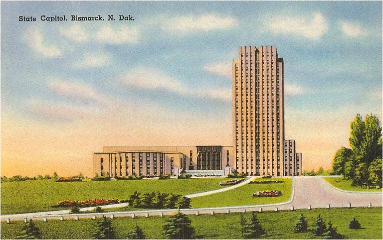 Found Image Press - Wholesale Stationery/Notecard Set - Greeting Card ND-01 State Capitol, Bismarck0