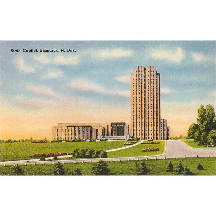 Found Image Press - Wholesale Stationery/Notecard Set - Greeting Card ND-01 State Capitol, Bismarck