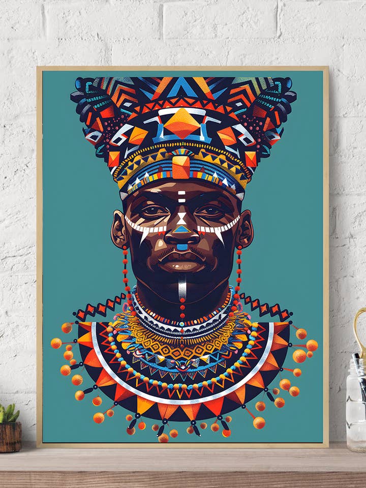 Stampa artistica da parete su tela African Witch Doctor per la vendita all'ingrosso da parte di Arttique - Artistry Canvas Prints