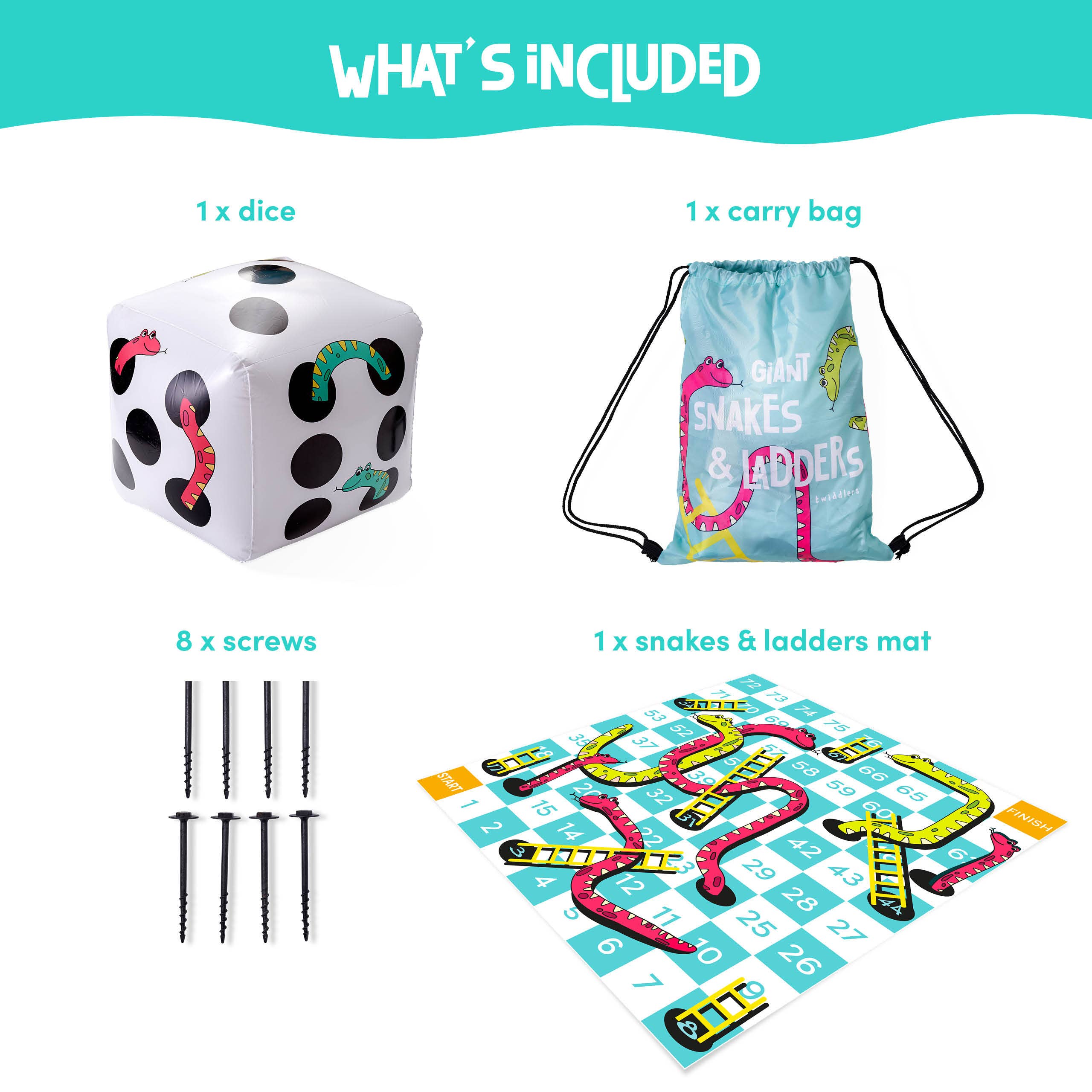 The Twiddlers - Wholesale Board Game - Giant Snakes and Ladders Game1