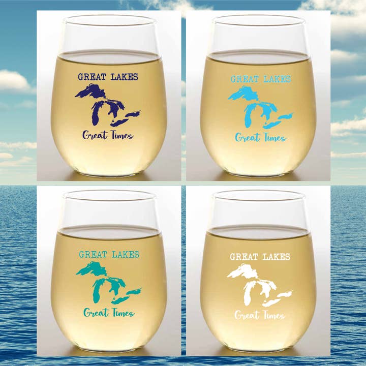 GREAT LAKES Unbreakable Stemless TRITAN Plastic Wine Glasses for wholesale by Wine-Oh!