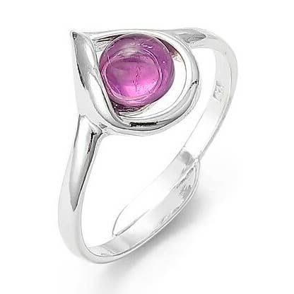 Adjustable ring - 925 Silver and Amethyst for wholesale by CocoonMe