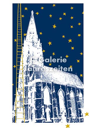 Münster - Lambertikirche mit Himmelsleiter Klappkarte für den Großhandel von Karen Utermann Galerie Jahreszeiten