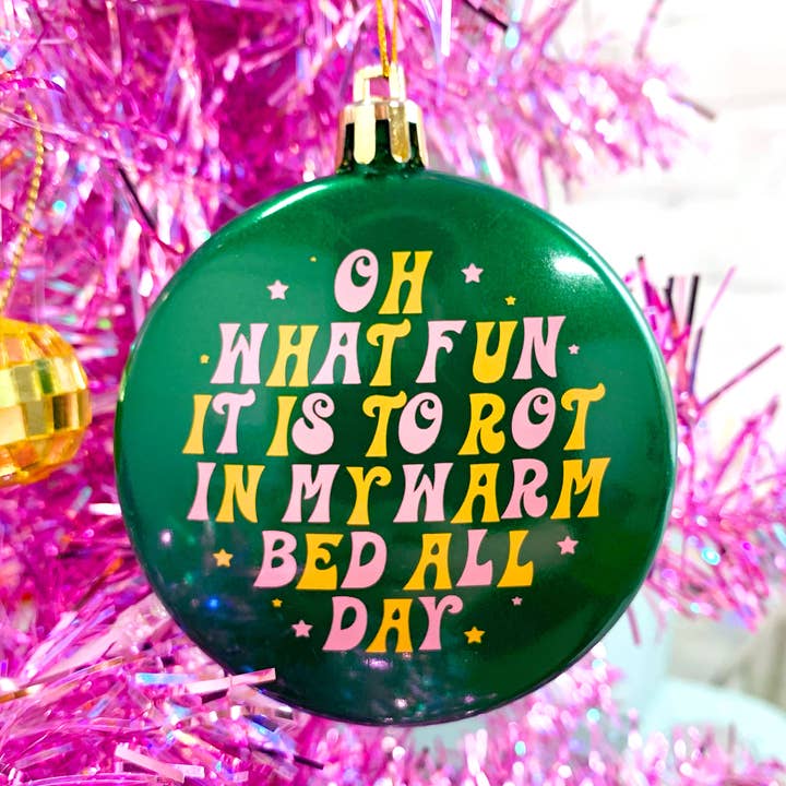 Oh What Fun It Is To Rot Plastic Xmas Tree Holiday Ornament for wholesale by Krystan Saint Cat