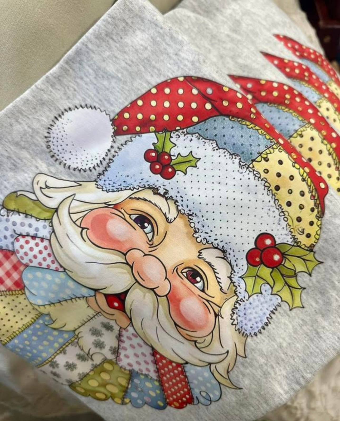 Trendy Chic Apparel LLC - Wholesale Graphic Sweatshirt - Women's - Santa Patchwork Sweatshirts & T-Shirts  0