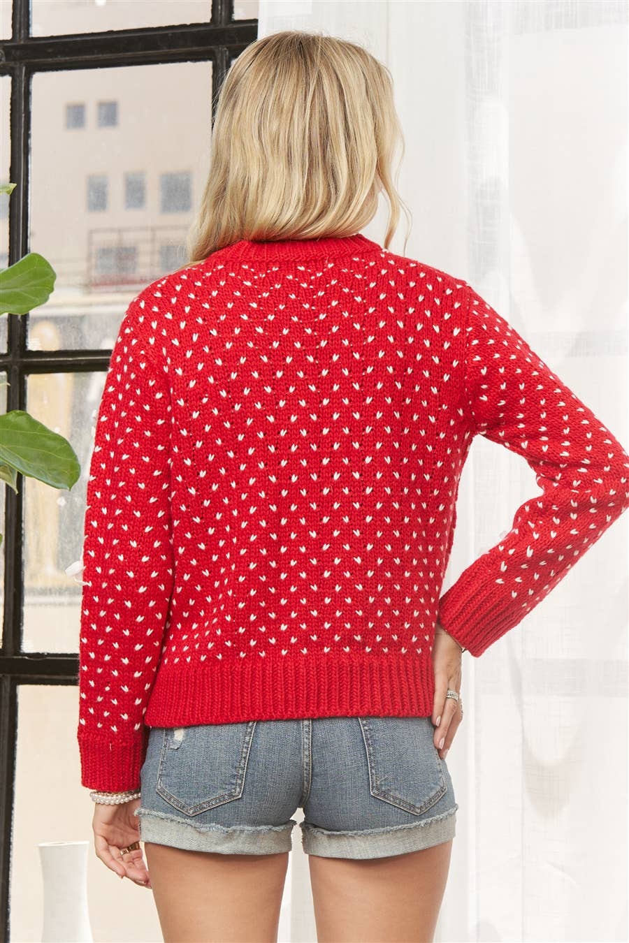 Madelyn - Wholesale Knit Sweater - Women's - LESW4122- KNIT SWEATER WITH BOW ACCENTS5