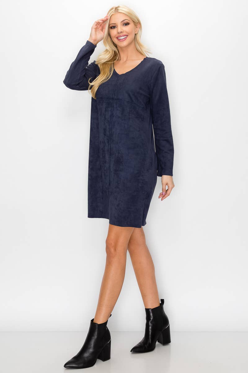 Joh Apparel – Vestido - Mulher por atacado – Vestido Aurora Stretch Camurça com Decote em V SEM Bolsos21