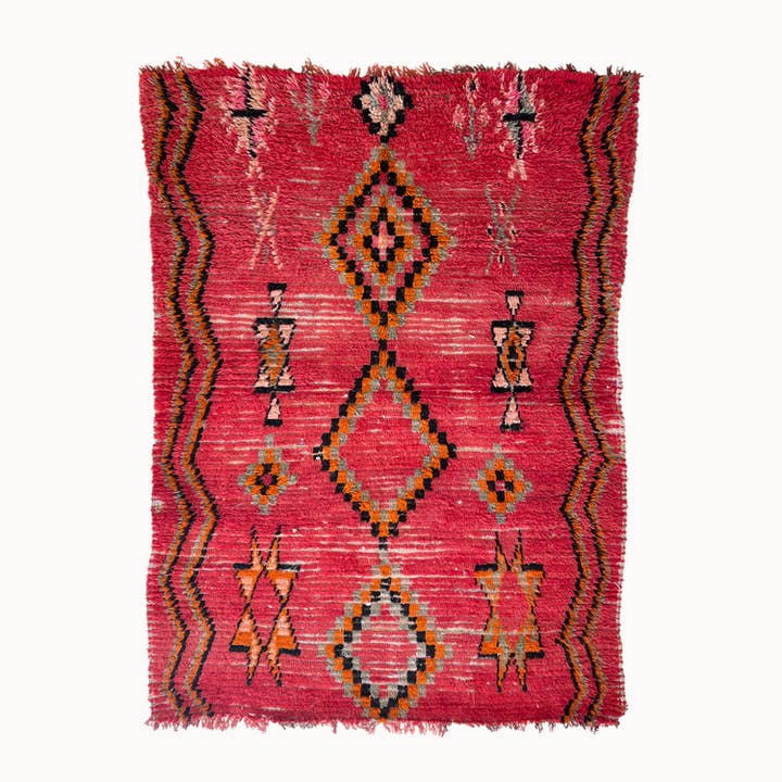 Boh Tappeto Vintage Marocchino | 4’6” x 6’6” per la vendita all'ingrosso da parte di Apartment F - shipping from Austin, TX. No tariffs