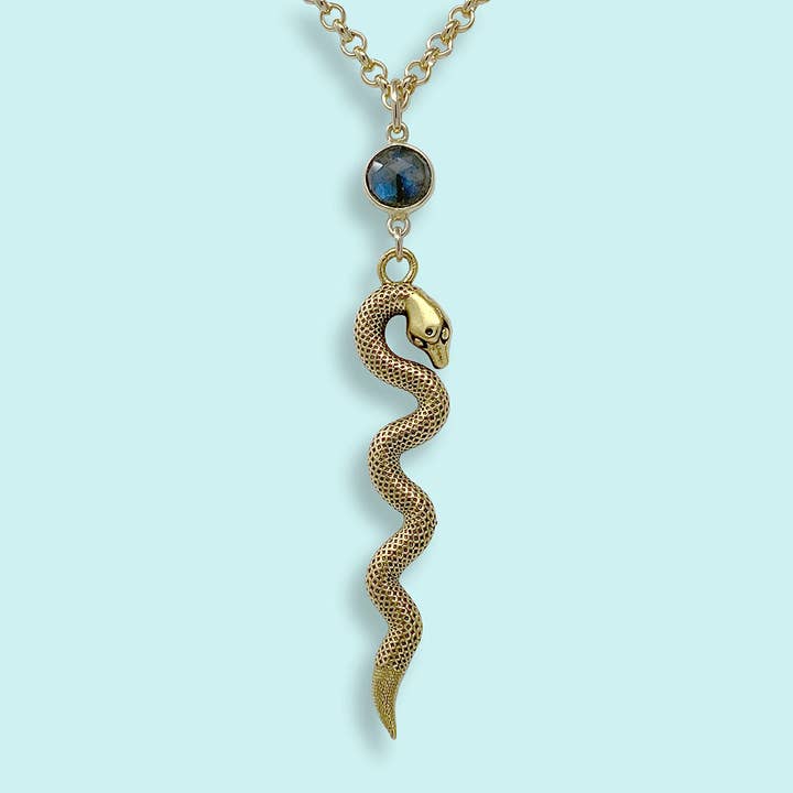 Collier serpent en labradorite pour la vente par Ornamental Things