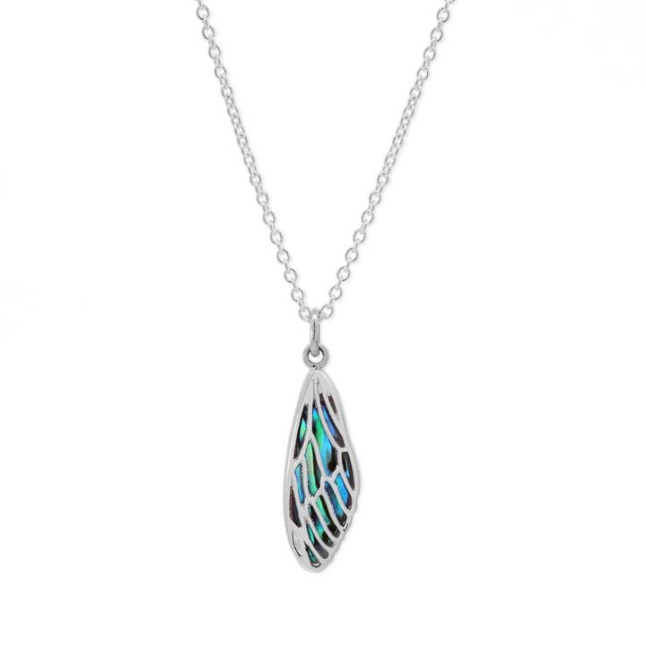 Dragonfly Wing Necklace with Abalone (NA 2742AL) for wholesale by Boma Jewelry