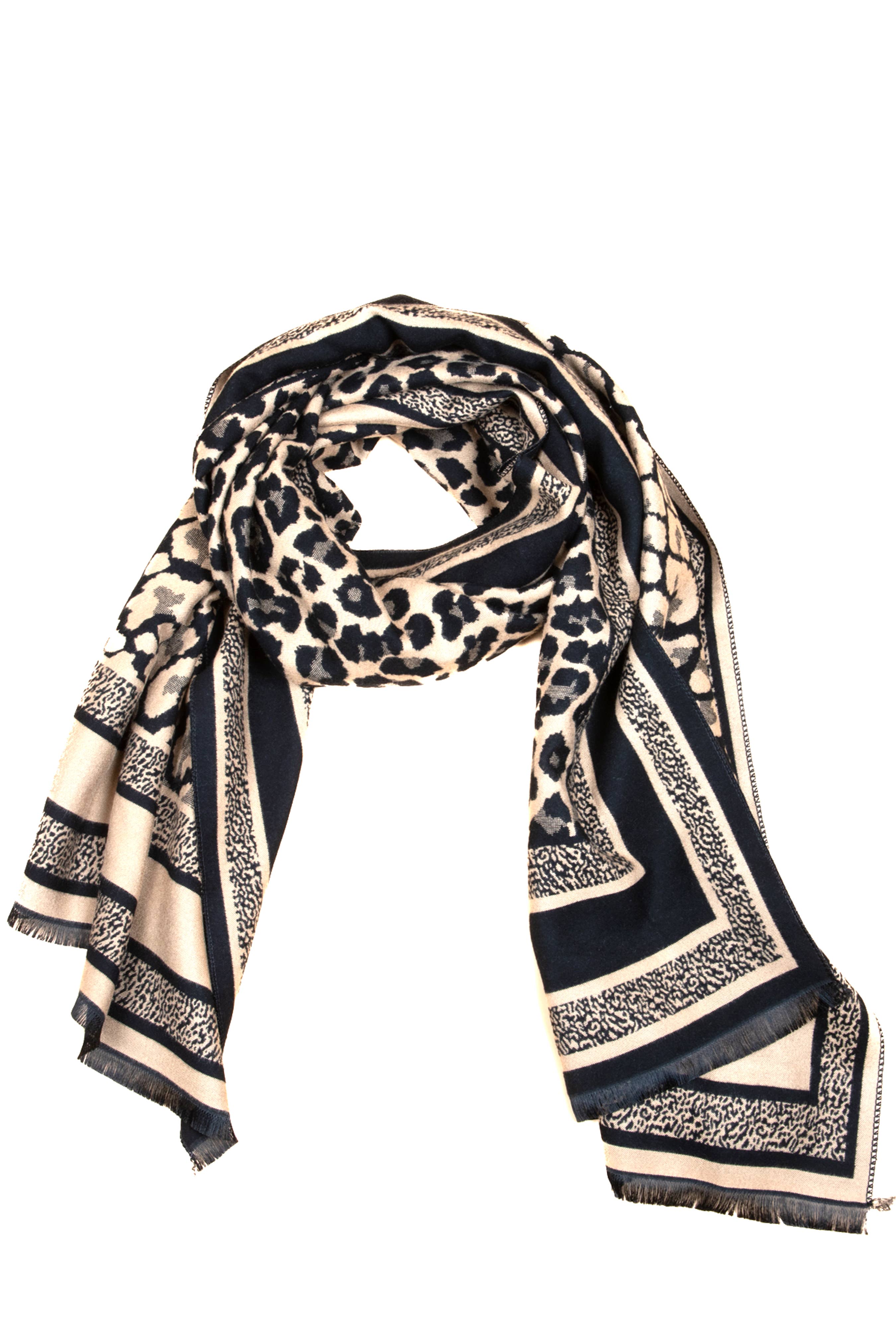 SAACHI - Wholesale Scarf - Women's - Reversible Leopard Pattern Scarf2