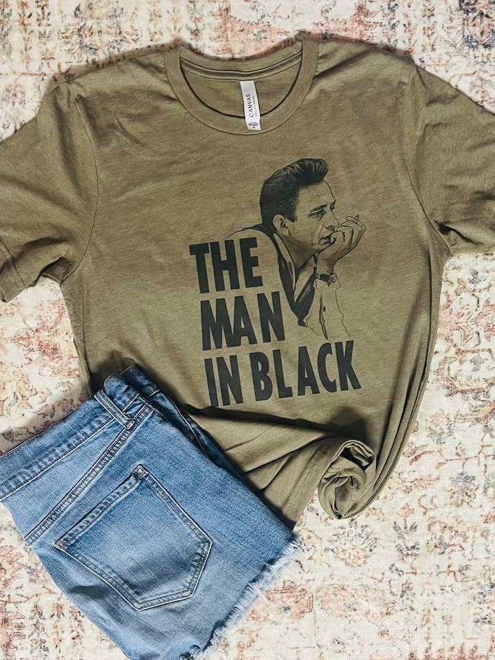Man in Black - Johnny Cash Graphic T-shirt for wholesale by Sweet Southern Wholesale
