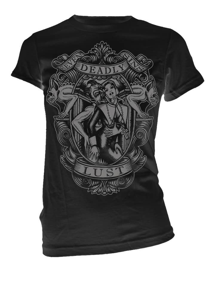 Se7en Deadly - Wholesale Screen Printed T-Shirt - Women's - Womens Lust Tee1