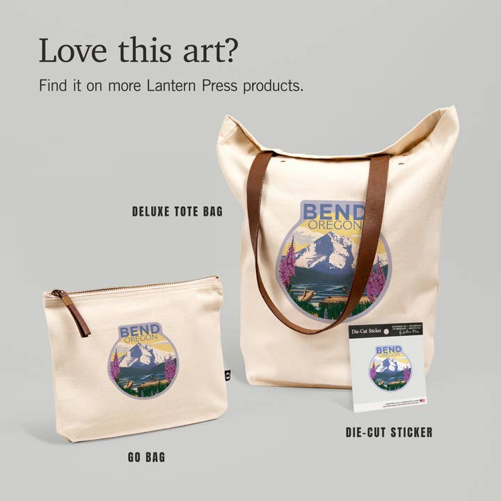 Lantern Press - Wholesale Sticker - STICKERS Bend, Oregon, Mountain & Lake Scene6