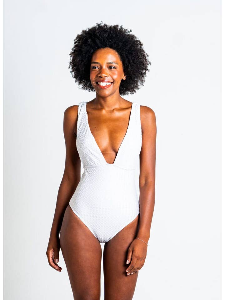 L'ACQUARELLA - Wholesale One Piece Swimsuit - Women's - White Swimsuit Greece