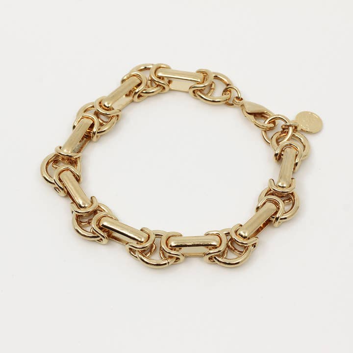 DENISE vintage retro chain bracelet big gold link for wholesale by Bonjour Aimée