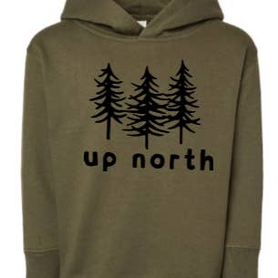 Up North Toddler Hoodie for wholesale by Tron Tron Graphic Wear