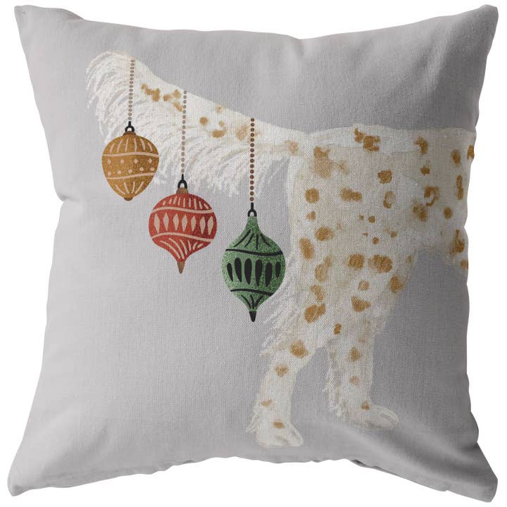 English Setter Christmas Gift | Unique Pet Pillows | Orange and White Setter Gun Dog Pillow | Holiday Decor Keepsake for wholesale by The Creative Pioneer