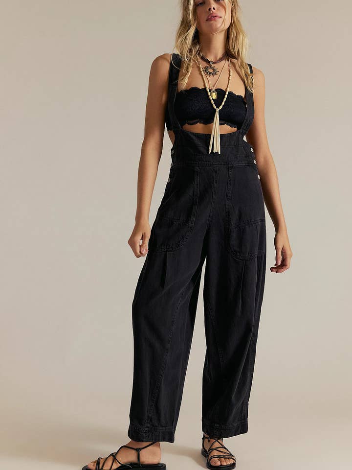 Hope & Sunshine - Wholesale Overalls - Women's - Loose Fit Sleeveless Denim Overalls